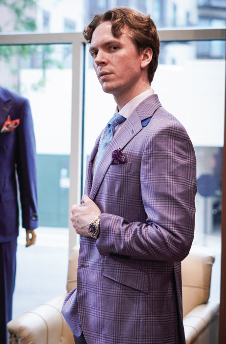 REDA Purple Prince of Wales Sport Coat