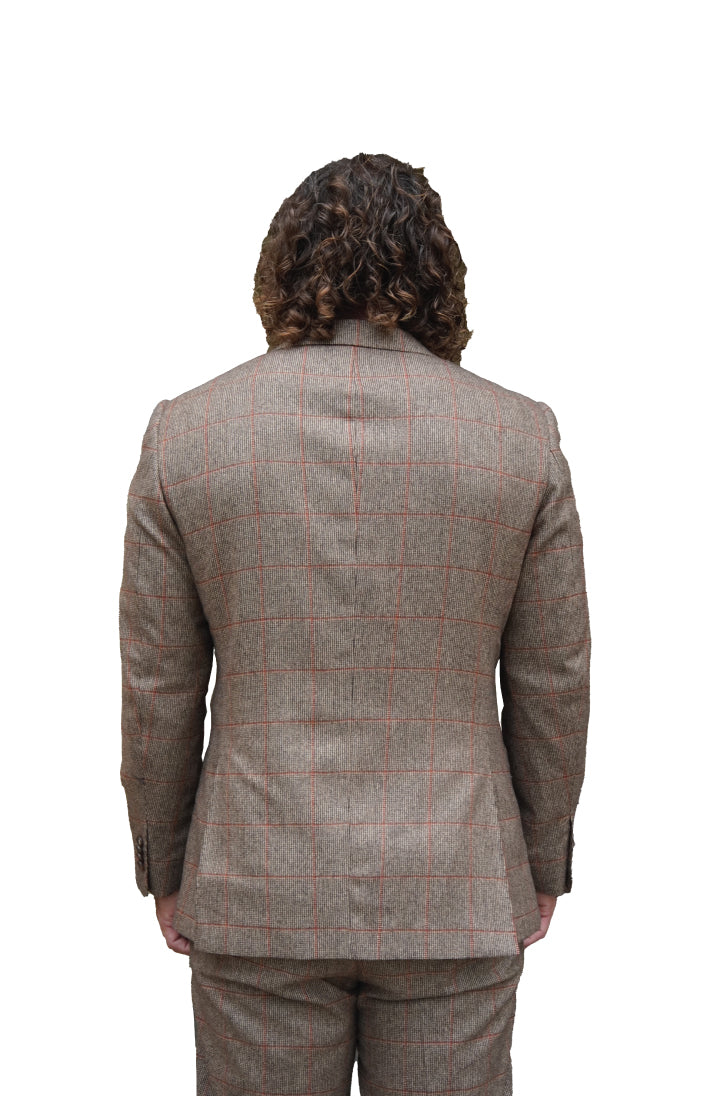 Lux Brown Windowpane - GB Slim Fit Suit