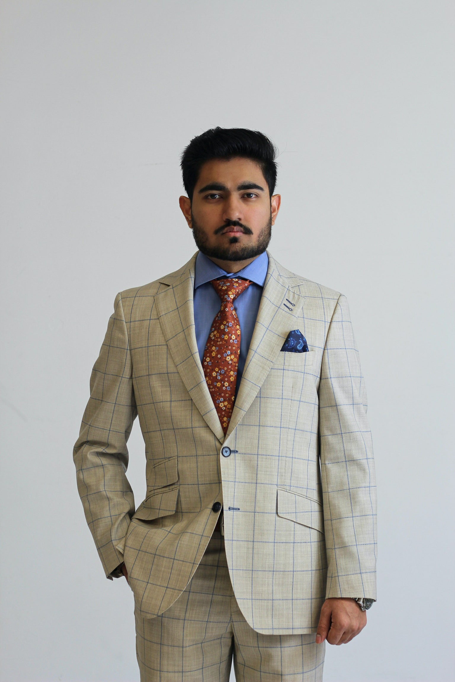 Signature Stone / Blue / Tan Plaid