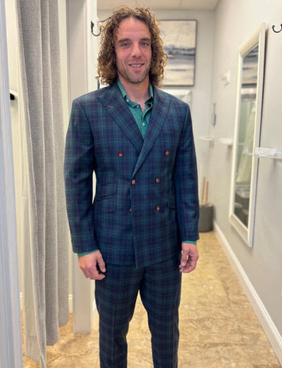A Carmel Tailoring client in a custom suit