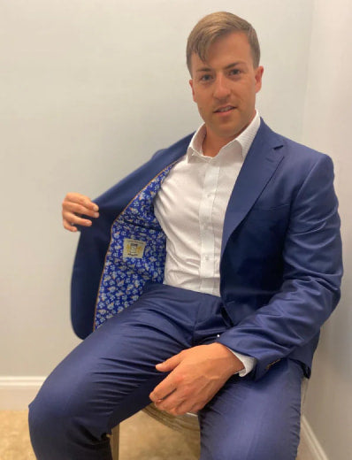 A Carmel Tailoring client in a custom suit