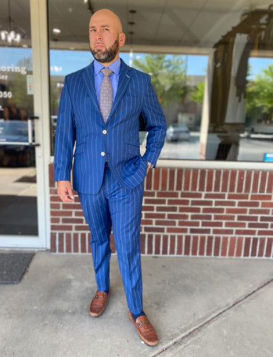 A Carmel Tailoring client in a custom suit