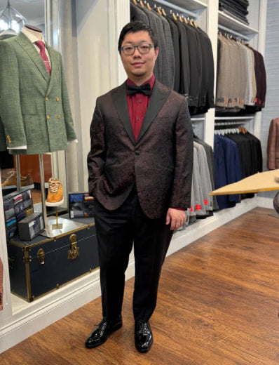 A Carmel Tailoring client in a custom suit