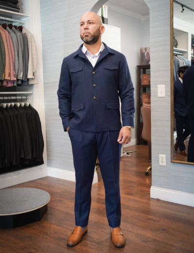 A Carmel Tailoring client in a custom suit