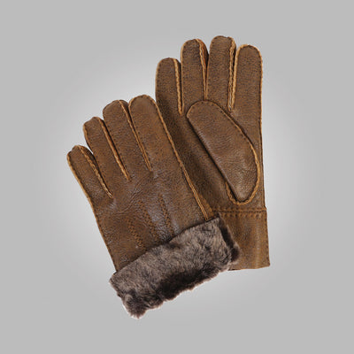 Men's Brown Aston leather Sheepskin Gloves - Carmel Tailoring & Fine Clothier